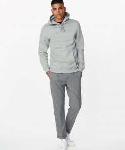 Les Deux Appliqué Hoodie Light Grey Melange