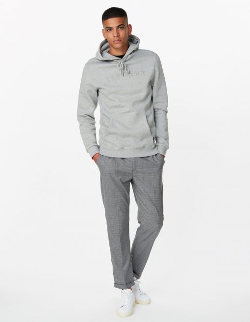 Les Deux Appliqué Hoodie Light Grey Melange
