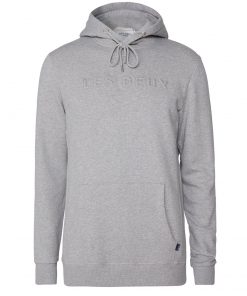 Les Deux Appliqué Hoodie Light Grey Melange