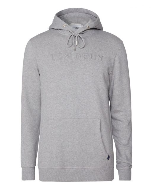 Les Deux Appliqué Hoodie Light Grey Melange