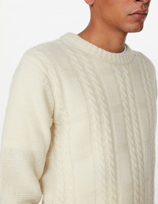 Les Deux Greene Cable Knit Off White