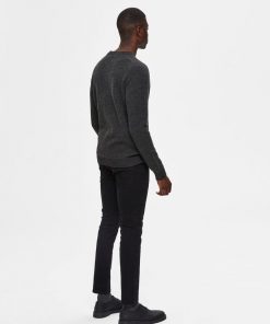 Selected Homme New Coban Lamswool Crew Anthracite