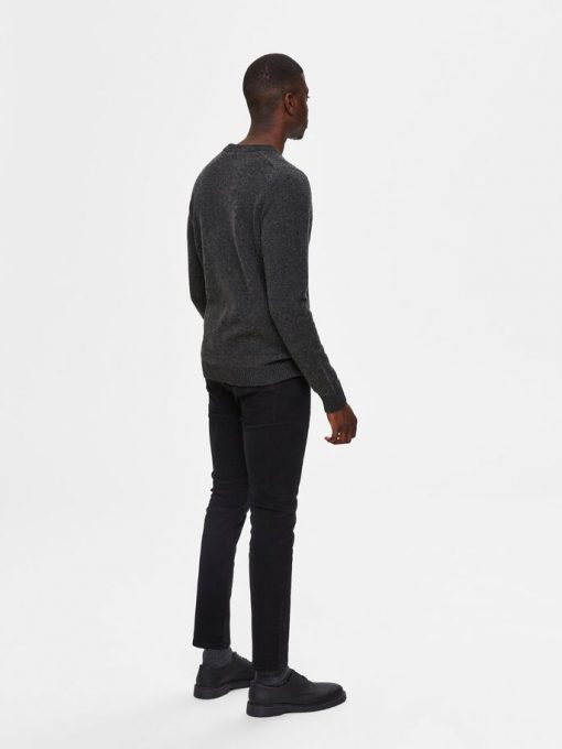 Selected Homme New Coban Lamswool Crew Anthracite