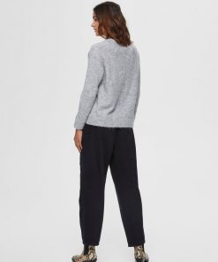 Selected Femme Lulu V-neck Light Grey