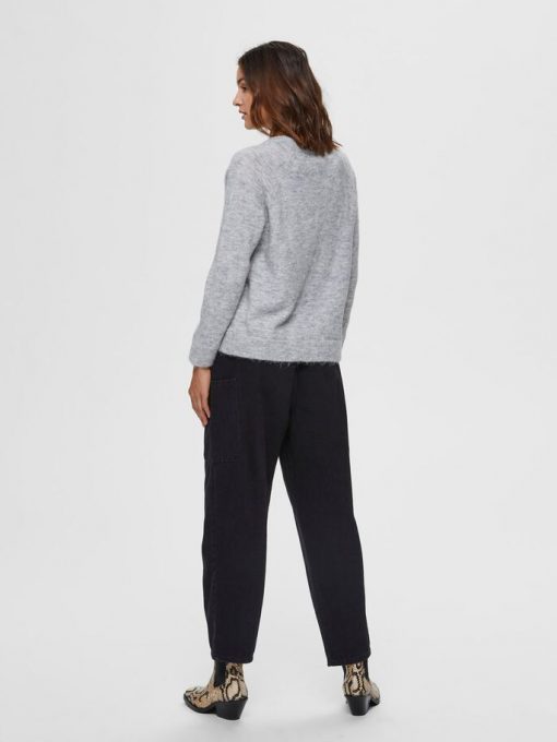 Selected Femme Lulu V-neck Light Grey