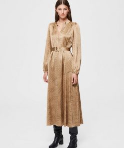 Selected Femme Moni Florenta Maxi-Dress Brown
