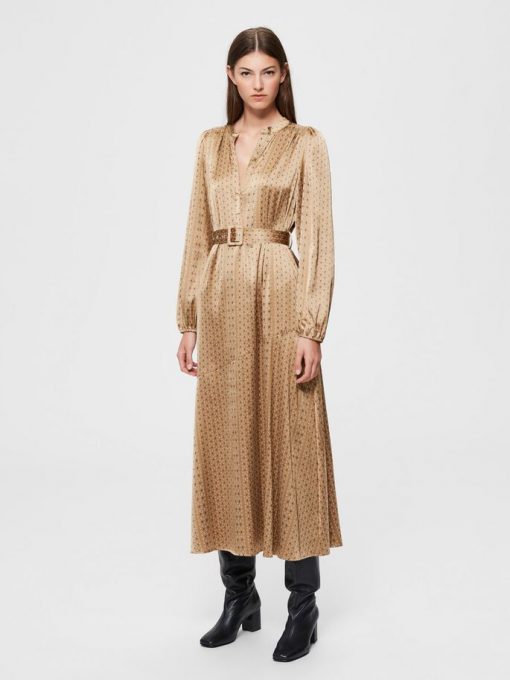Selected Femme Moni Florenta Maxi-Dress Brown