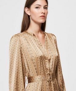 Selected Femme Moni Florenta Maxi-Dress Brown