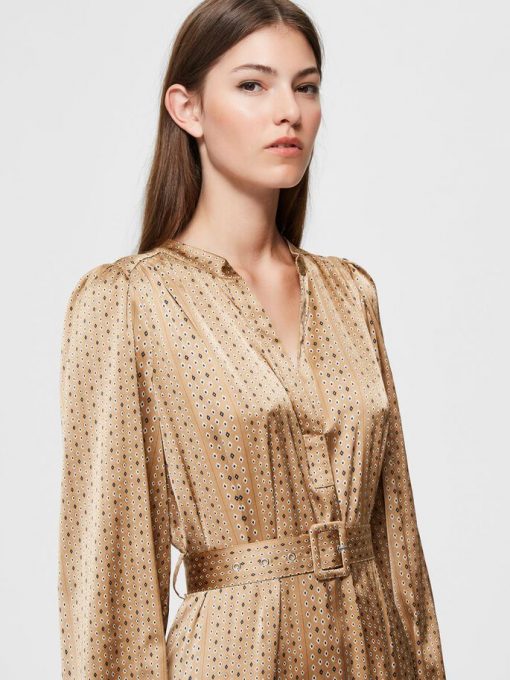 Selected Femme Moni Florenta Maxi-Dress Brown