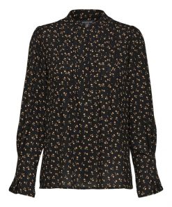 Selected Femme Livia Print Top Black