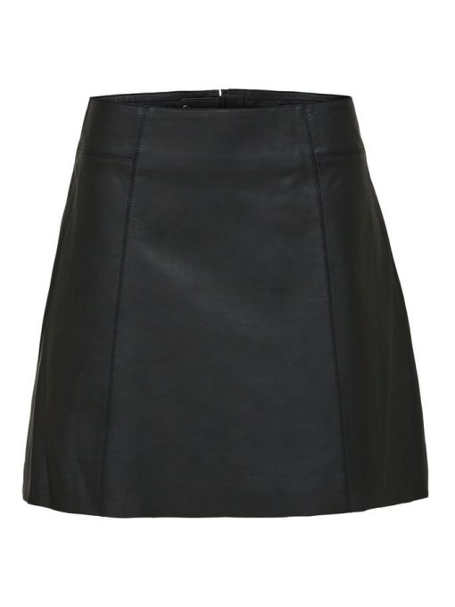 Selected Femme Ibi Leather Skirt Black