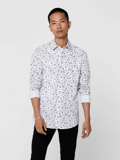 Only & Sons Sander Print Shirt White