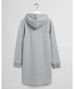 Gant Woman Archive Shield Hoodie Dress Grey Melange