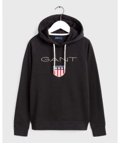 Gant Woman Shield Hoodie Black