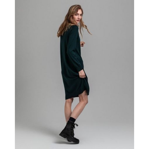 Gant Woman Merino Wool Dress Tartan Green