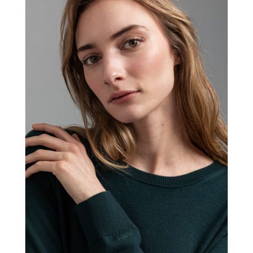 Gant Woman Merino Wool Dress Tartan Green