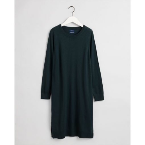 Gant Woman Merino Wool Dress Tartan Green