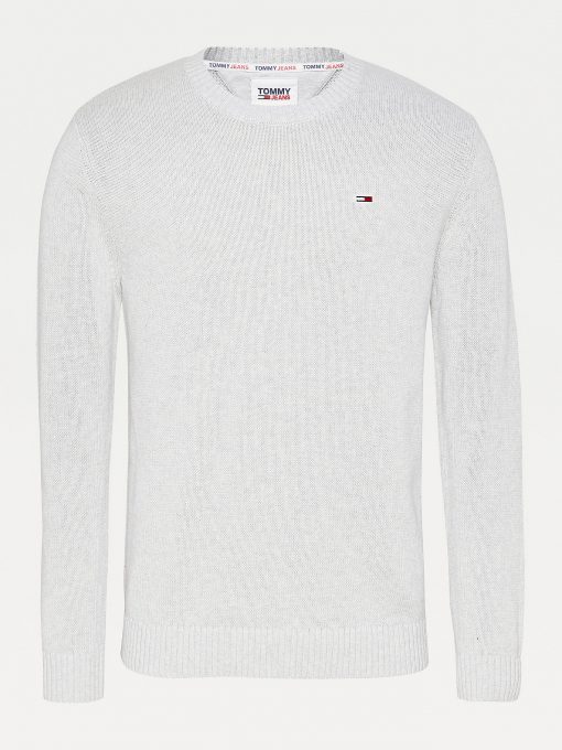 Tommy Jeans Organic Cotton Jumper Silver Grey Heather