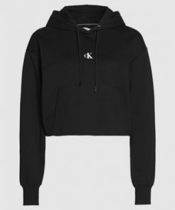 Calvin Klein Puff Print Back Logo Hoodie Black