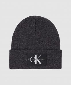 Calvin Klein Logo Beanie Charcoal