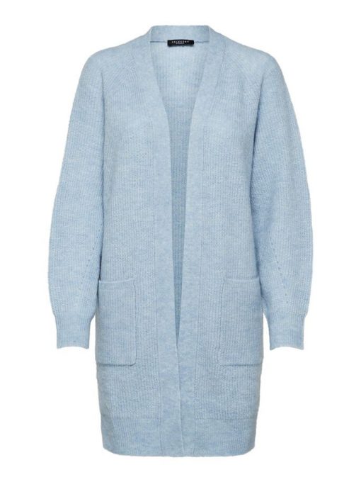Selected Femme Lulu Long Cardigan Cashmere Blue