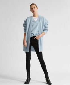 Selected Femme Lulu Long Cardigan Cashmere Blue