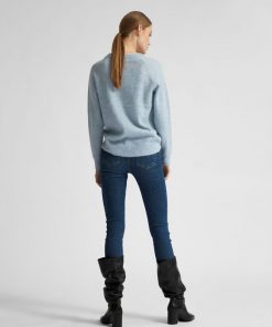 Selected Femme Lulu O-neck Cashmere Blue