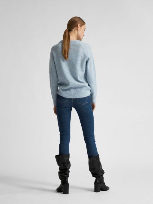 Selected Femme Lulu O-neck Cashmere Blue