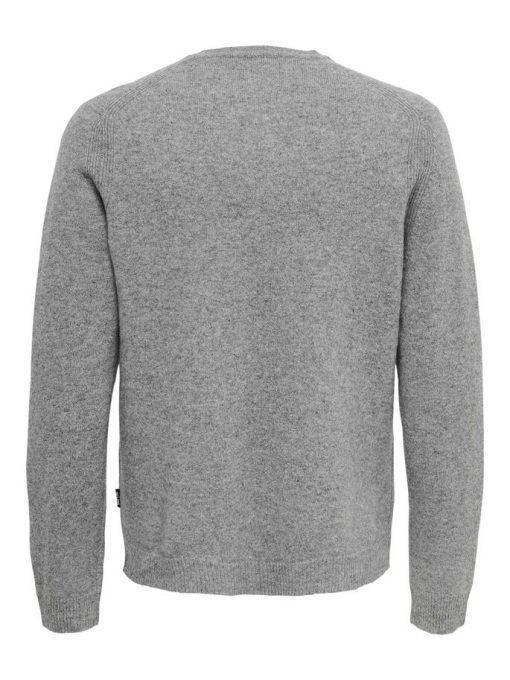 Only & Sons Howard Soft Wool Crew Neck Medium Grey Melange