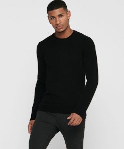 Only & Sons Howard Soft Wool Crew Neck Black
