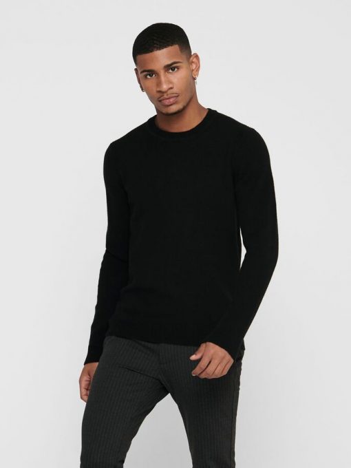 Only & Sons Howard Soft Wool Crew Neck Black