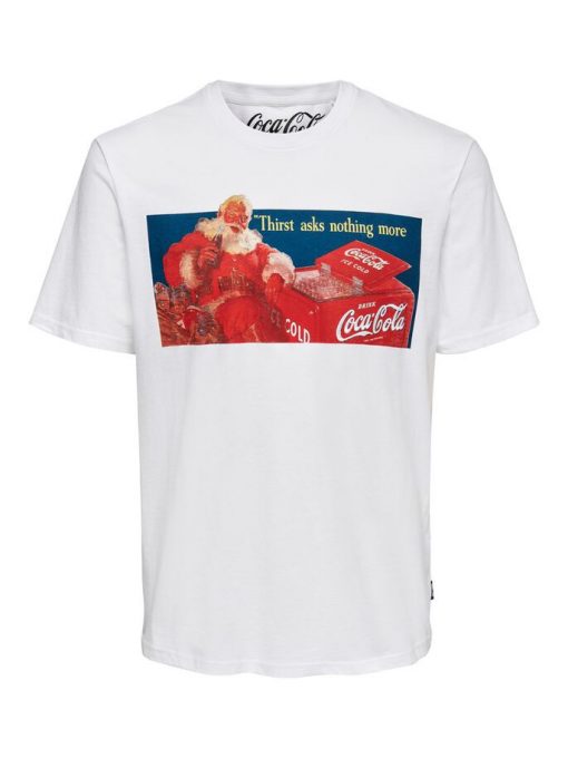 Only & Sons Coca Cola Xmas T-shirt White