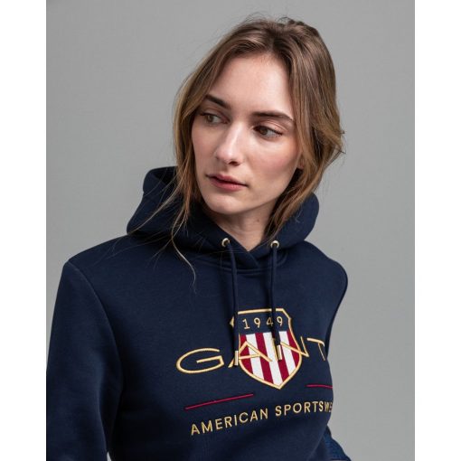 Gant Woman Archive Shield Hoodie Evening Blue