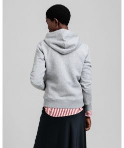 Gant Woman Archive Shield Hoodie Grey Melange