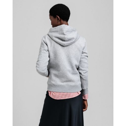Gant Woman Archive Shield Hoodie Grey Melange