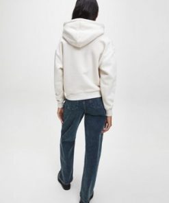 Calvin Klein Ck Logo Eco Hoodie Soft Cream