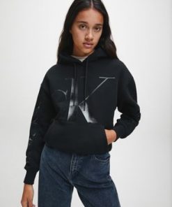 Calvin Klein Ck Logo Eco Hoodie Black