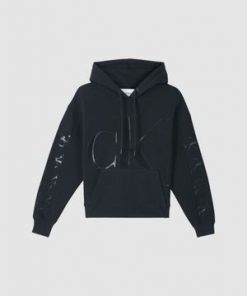 Calvin Klein Ck Logo Eco Hoodie Black