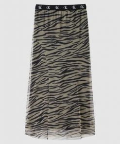 Calvin Klein Zebra Skirt Irish Cream/Black