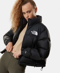 The North Face Nuptse Cropped Jacket Black