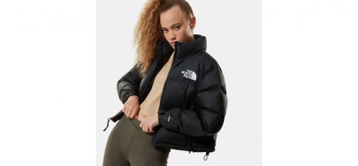 The North Face Nuptse Cropped Jacket Black