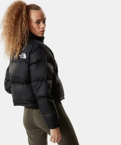 The North Face Nuptse Cropped Jacket Black