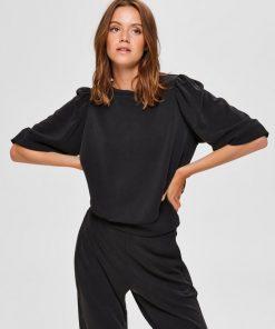 Selected Femme Tenny 3/4 Sweatshirt Black