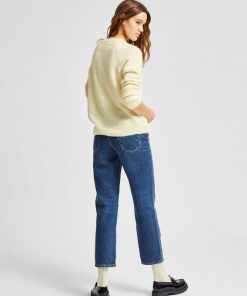 SelectedPastel Yellow Femme Lulu O-neck