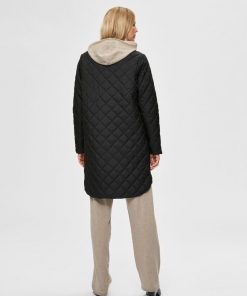 Selected Femme Fillipa Quilted Coat Black