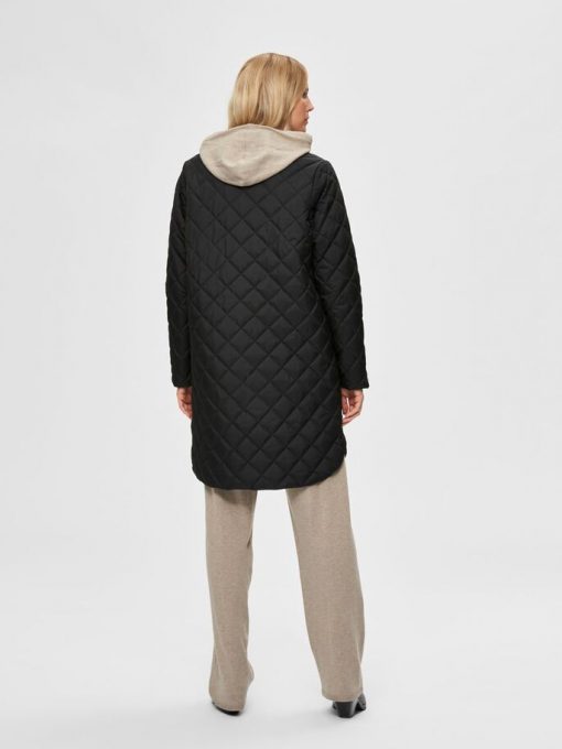 Selected Femme Fillipa Quilted Coat Black