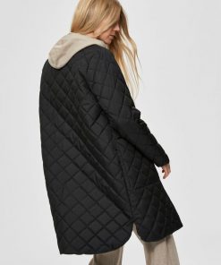 Selected Femme Fillipa Quilted Coat Black