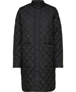 Selected Femme Fillipa Quilted Coat Black