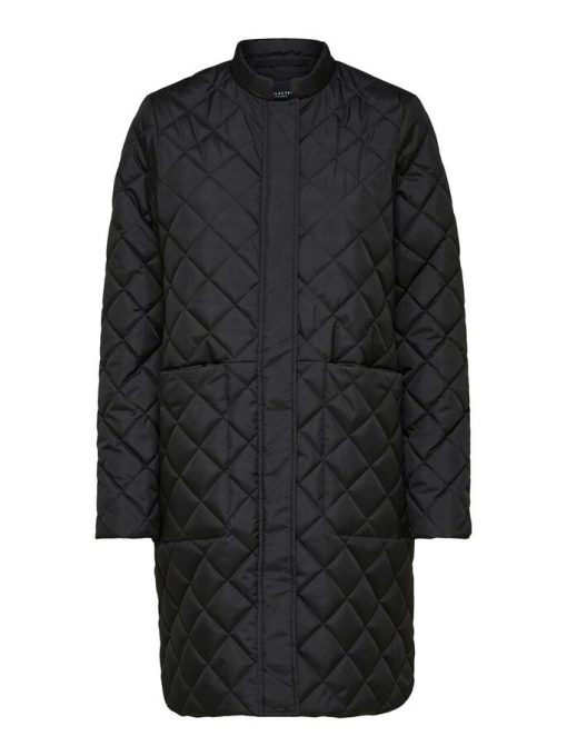Selected Femme Fillipa Quilted Coat Black