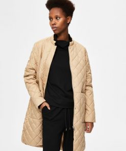 Selected Femme Fillipa Quilted Coat Cornstalk